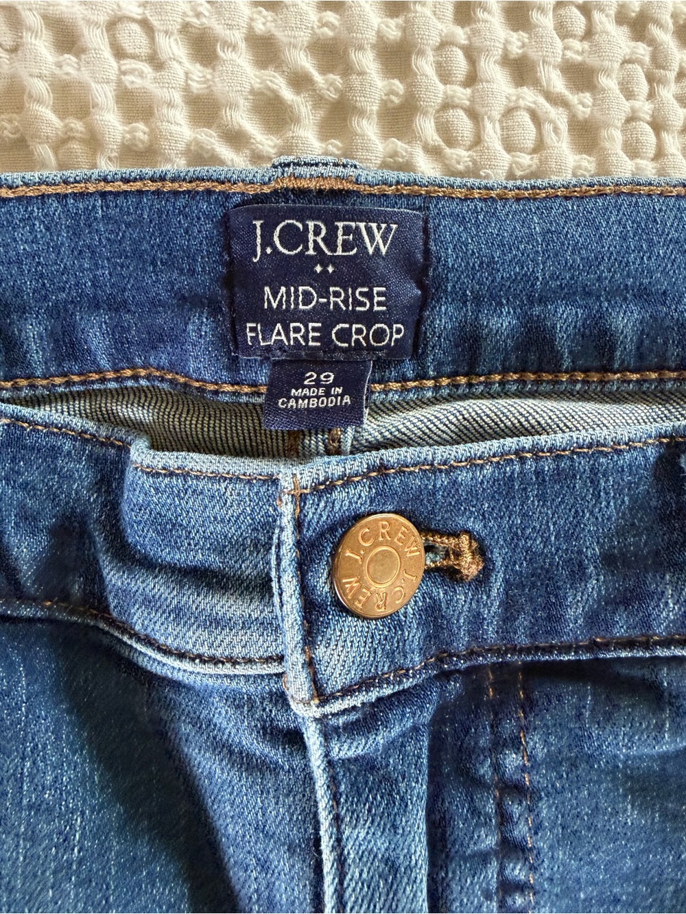 J.Crew Mid-Rise Flare Crop Jeans Size 29 Medium Blue - Picture 4 of 11
